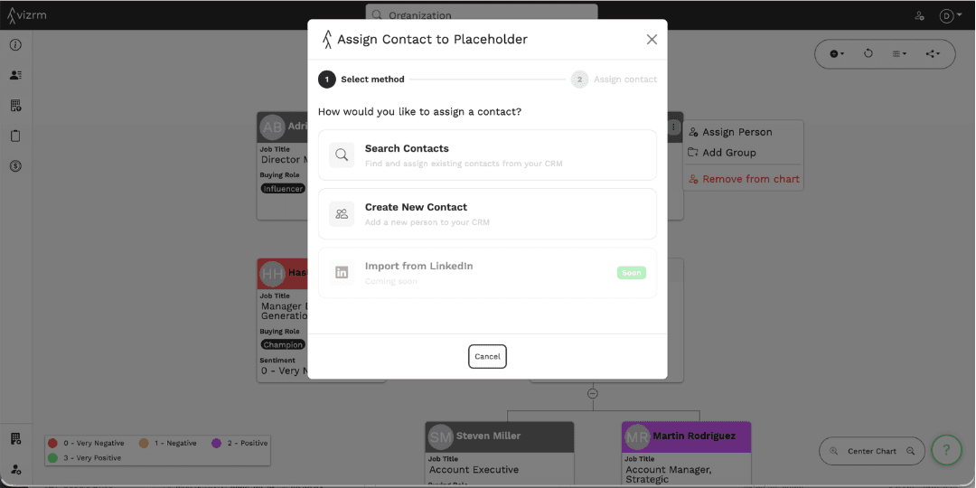 Assigning a person to a placeholder in vizrm