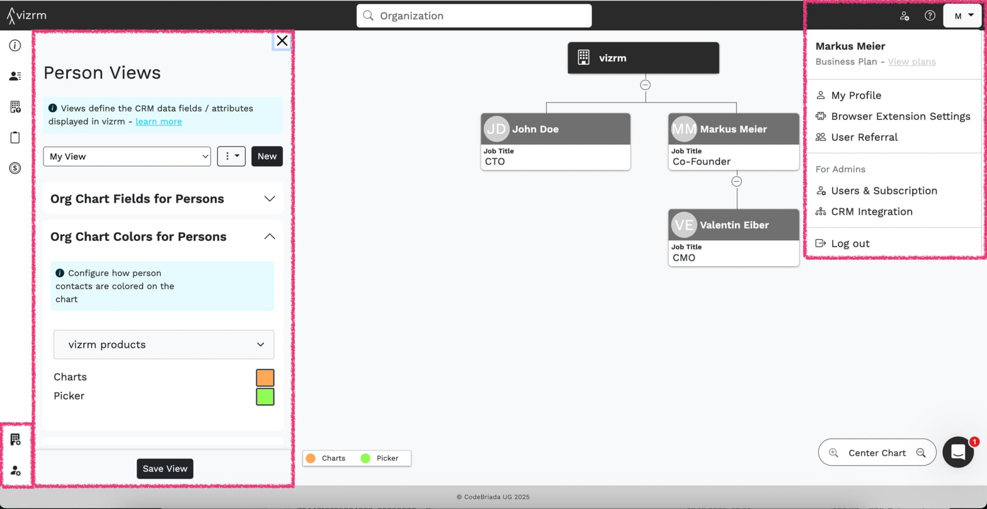 Redesigned View Settings in vizrm